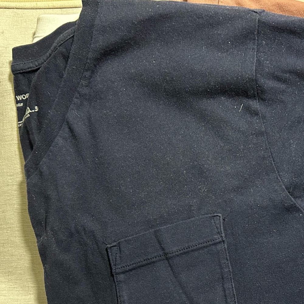 Blue casual T-shirt with breast pocket